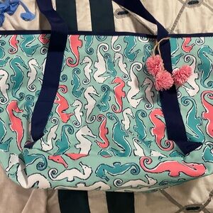 Crown & Ivy  Sea Horse Print Canvas Tote Bag
